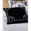 Lattice Embroidered Velvet Decorative Pillow, 20