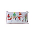 Snowmen Print and Embroidered Holiday Decorative Pillow, 14