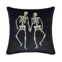 Velvet Gentlemen Skeletons Decorative Throw Pillow, 18