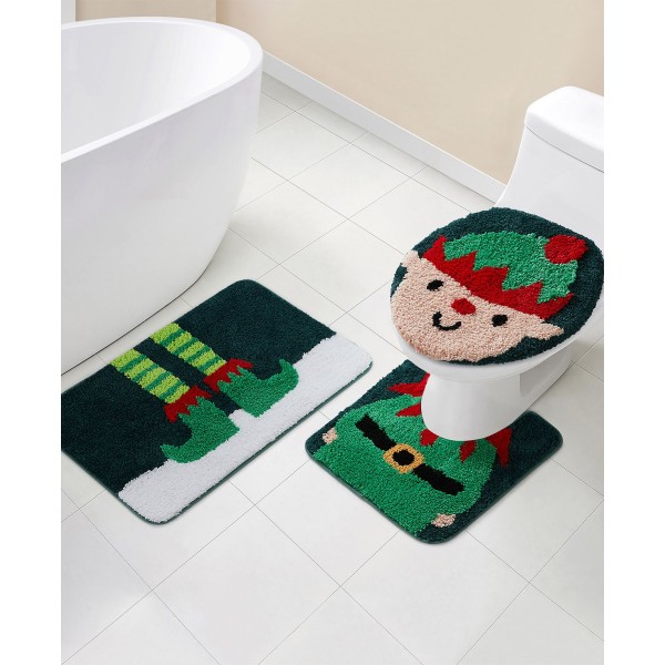 Elf Green Holiday 3-Pc. Contour Bath Set