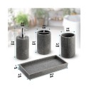 4pc Resin Sand Effect Bath Accessory Set