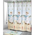 Coastal Snowman Printed Shower Curtain, 72