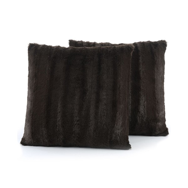 Plush Reversible Faux Fur 2-Pack Decorative Pillow, 22