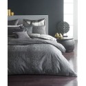 Reversible Textured Jacquard Charcoal Full/Queen Duvet Cover